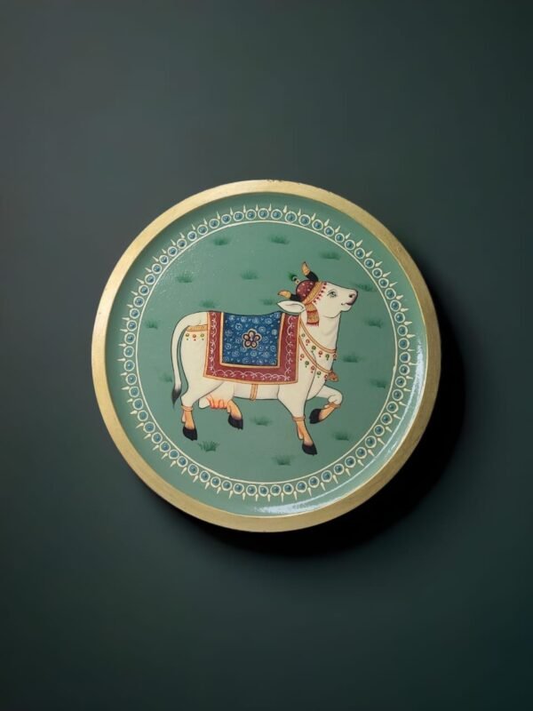 Pichwai Cow Wooden Plate