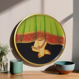 Radha Feet Wooden Plate