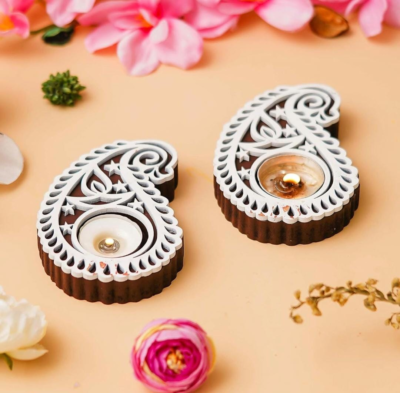 Wooden Candle Holders Cherry Shaped