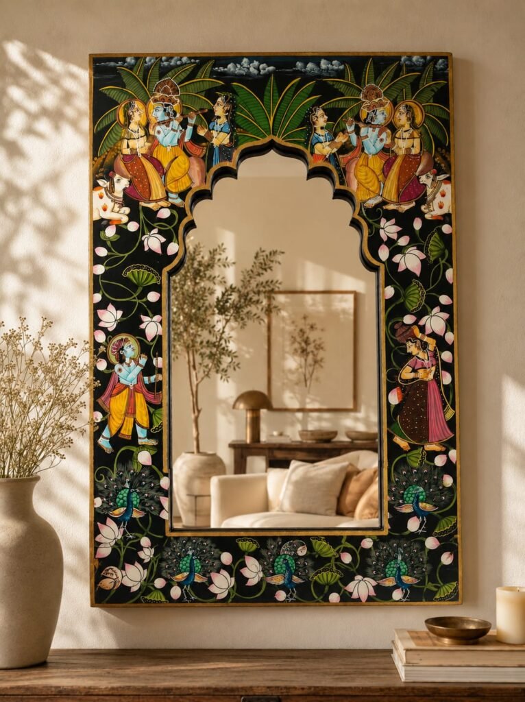 Pichwai Theme Mirror Frame