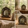 Pichwai Theme Mirror Frame - Krishna Gopi Cow